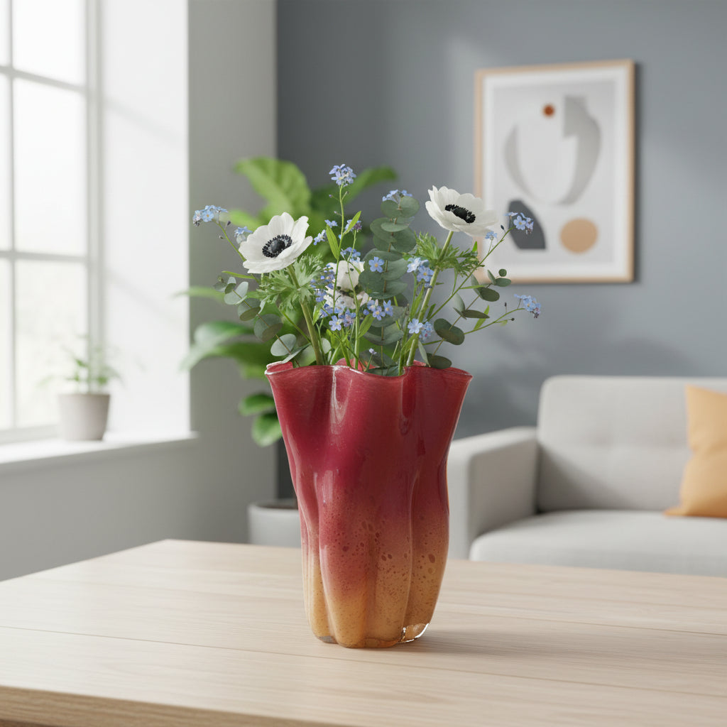 Handblown Pink/Orange Glass