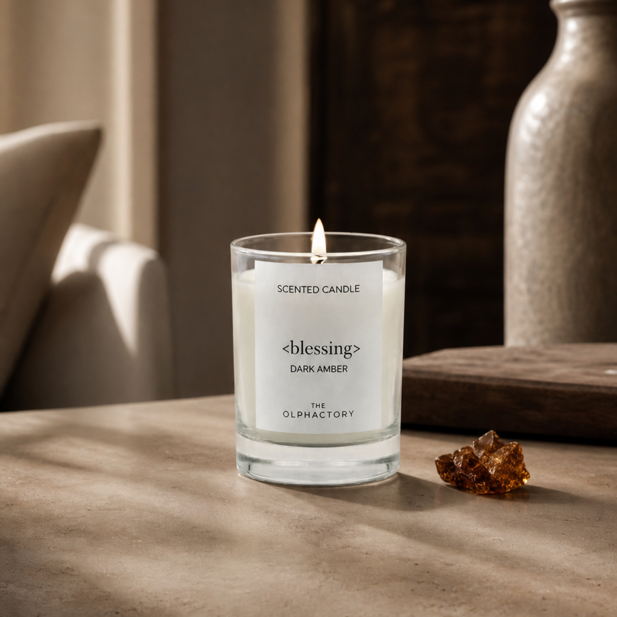The Olphactory | Blessing Dark Amber | Luxe Geurkaars | 200gr